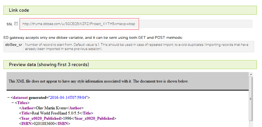 2.From get code screenselect and copy the URL of the ED application